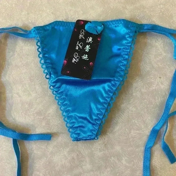 Sexy Red, Pink or‎ Teal Thong - Ties on Sides - Picture 7 of 10